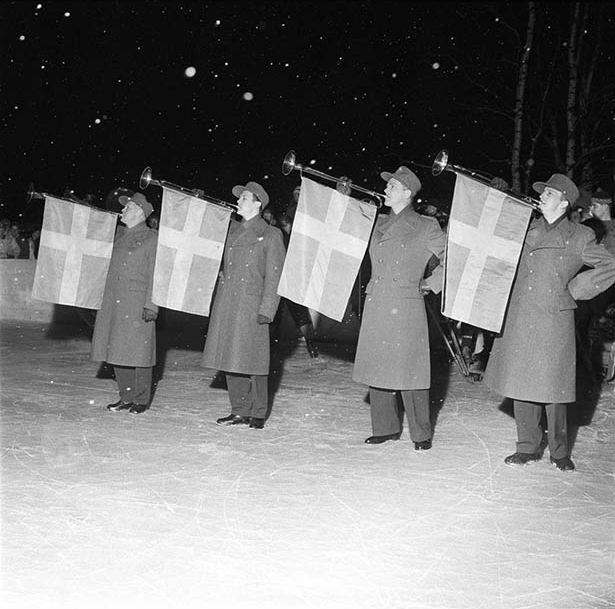 Dalaregementets ishockeybana invigs, reportage 18/1 1960