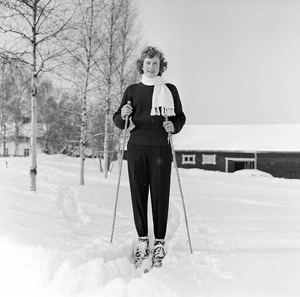 Marianne Eriksson, SM-flicka i Malugn, februari 1957