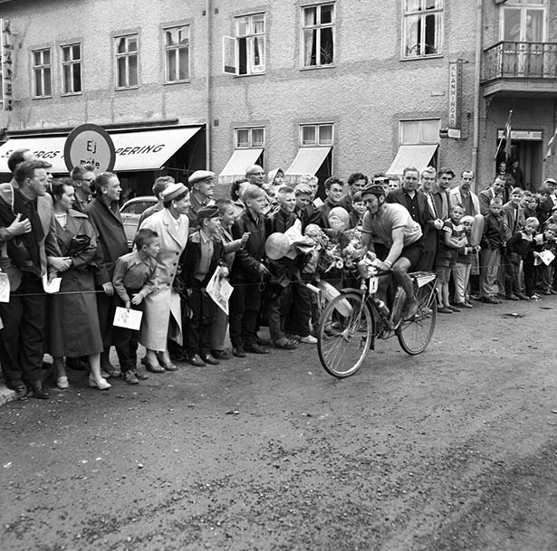 Sverigeloppet, cykel från Hofors till Ludvika, 4/7 1957