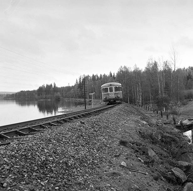 Trafikolycka, krock dressin-rälsbuss, Sågmyra 1958
