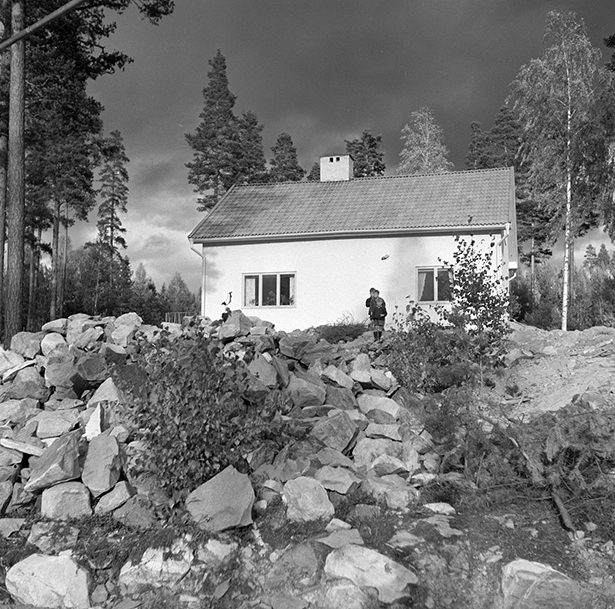 Byggnation i Norlingsberg, augusti 1954